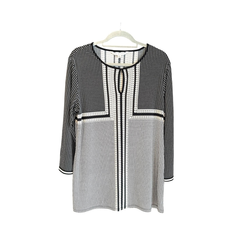 Chic Black and Cream Women's Blouse by Max Studio